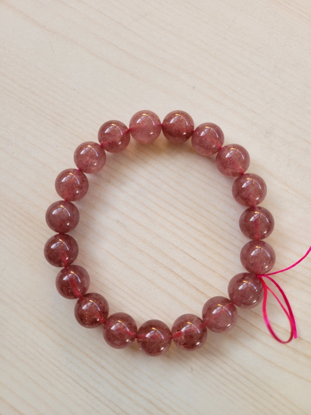 Natural Strawberry Quartz Round Beads Bracelet 11mm Quartz Gemstone