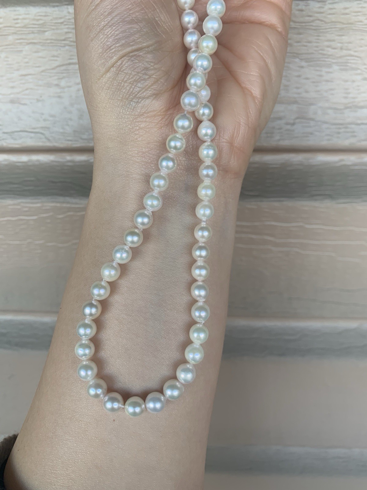 NEW AAA Akoya saltwater cultured Pearl beaded necklace 6-6.5mm / 17.2”