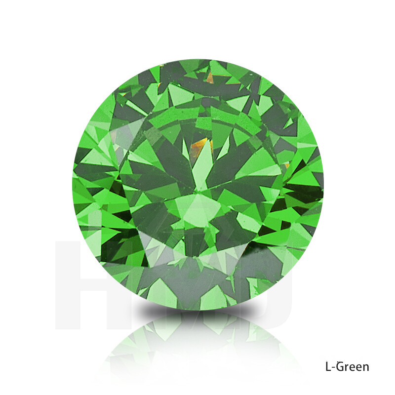 500pcs 0.8~15mm Round 3 Green Color Loose Cubic Zirconia 5A CZ Stone Jewelry DIY