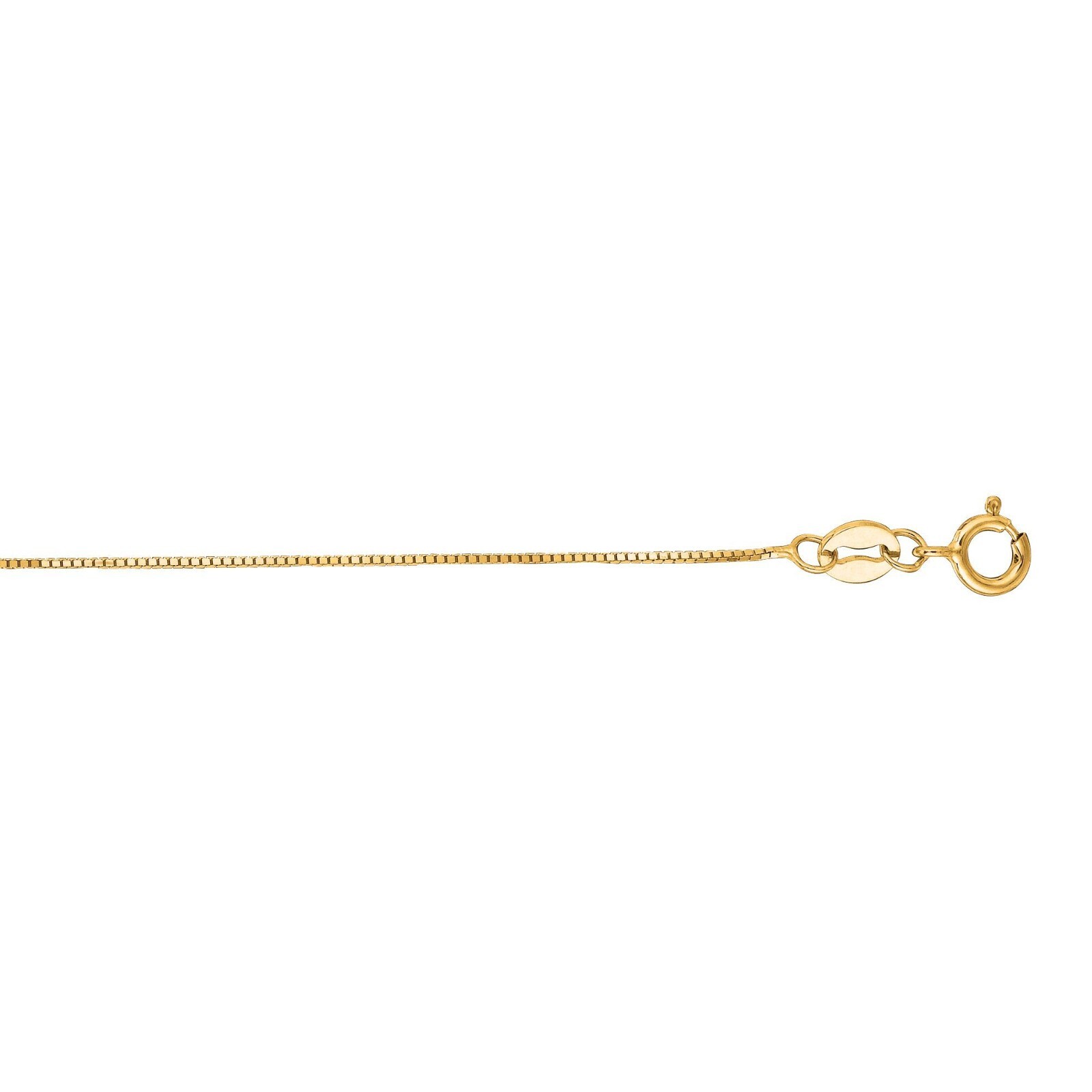 14 Karat Yellow Gold 0.6mm 18 Inch Classic Box Chain Necklace