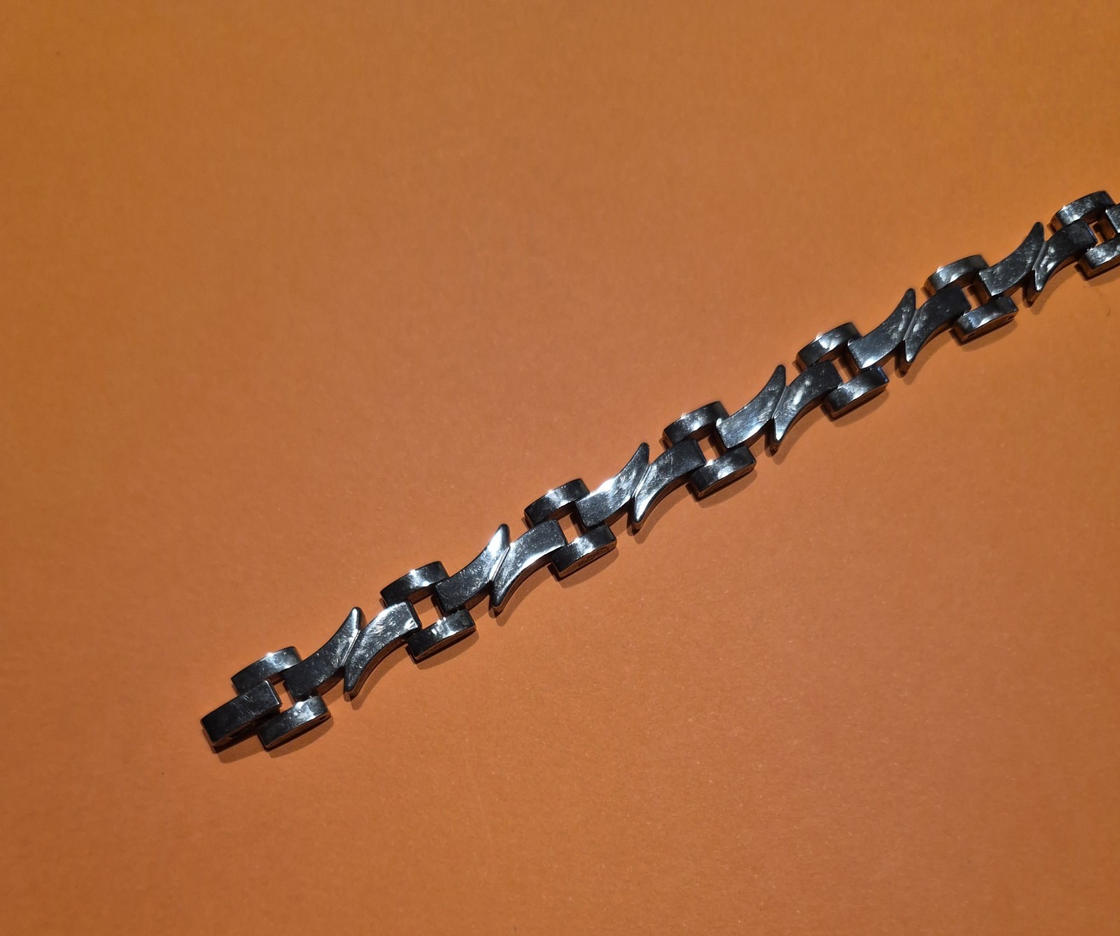 Sterling Silver 925 wheat/flame Link Bracelet 3/8″ Wide 7″ Long 25g