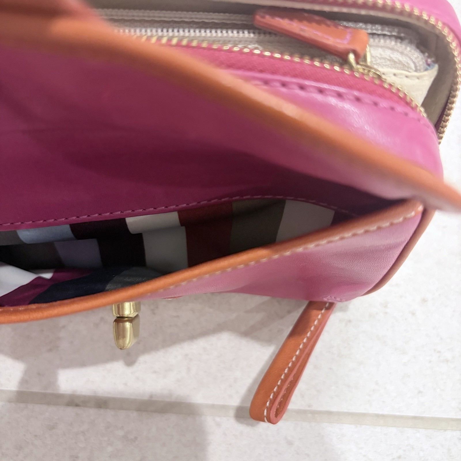 Authentic Coach Pink Leather Jewelry Travel Case – Excellent Condition
