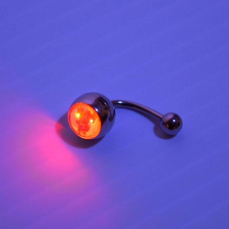 LED Multi Color Light Up Belly Button Navel Ring -Soft, Auto Color Changing