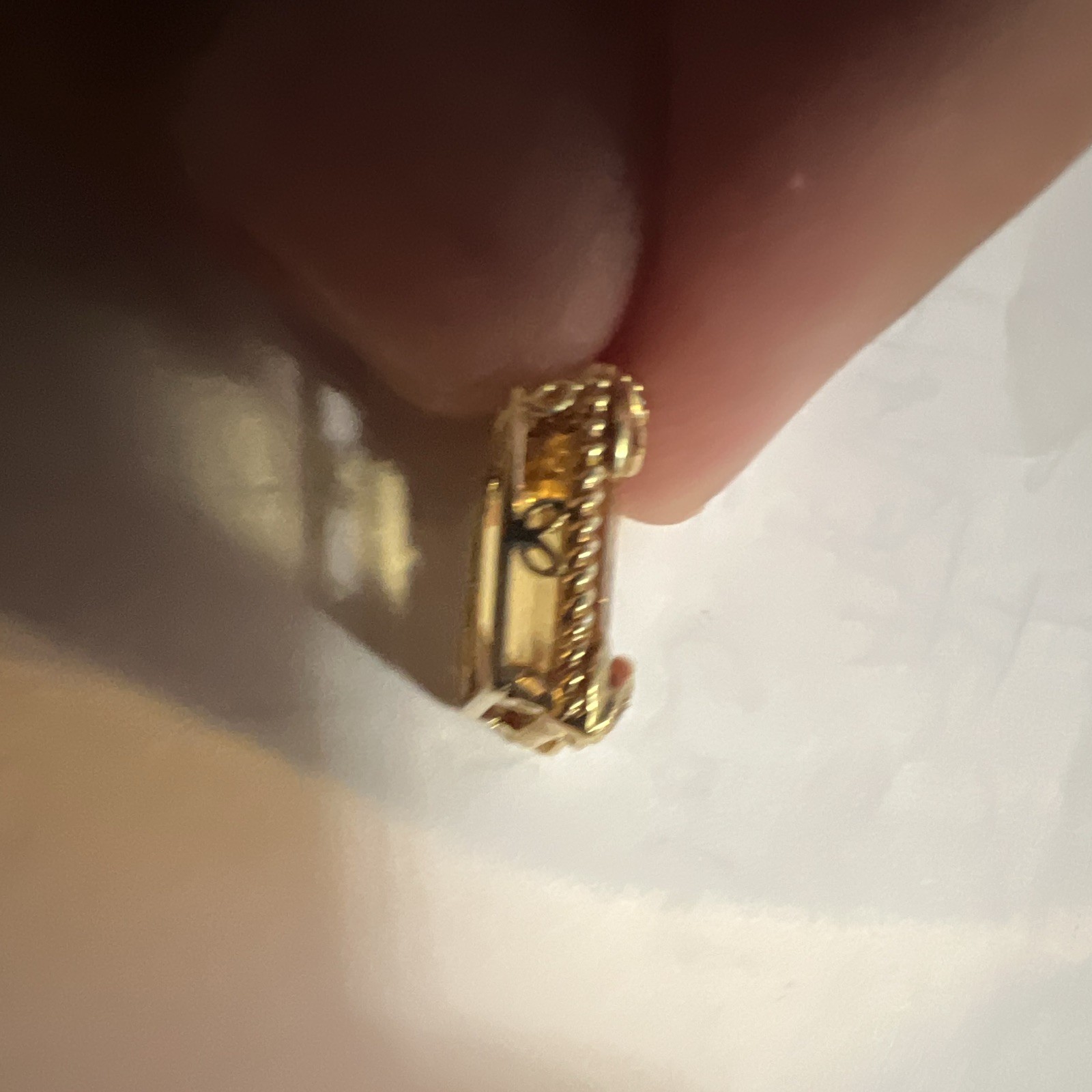 Gold Tone Metal Cable Chain Necklace Yellow Emerald-Cut Crystal Charm Pendant
