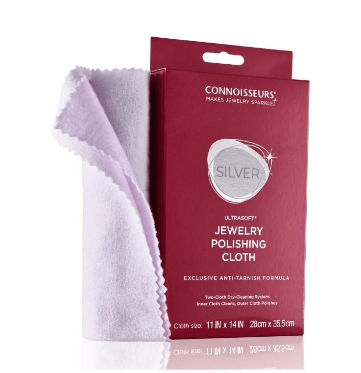 2 PACK Connoisseurs SilverJewelry Polishing Cloth Cleans and Polishes All Silver