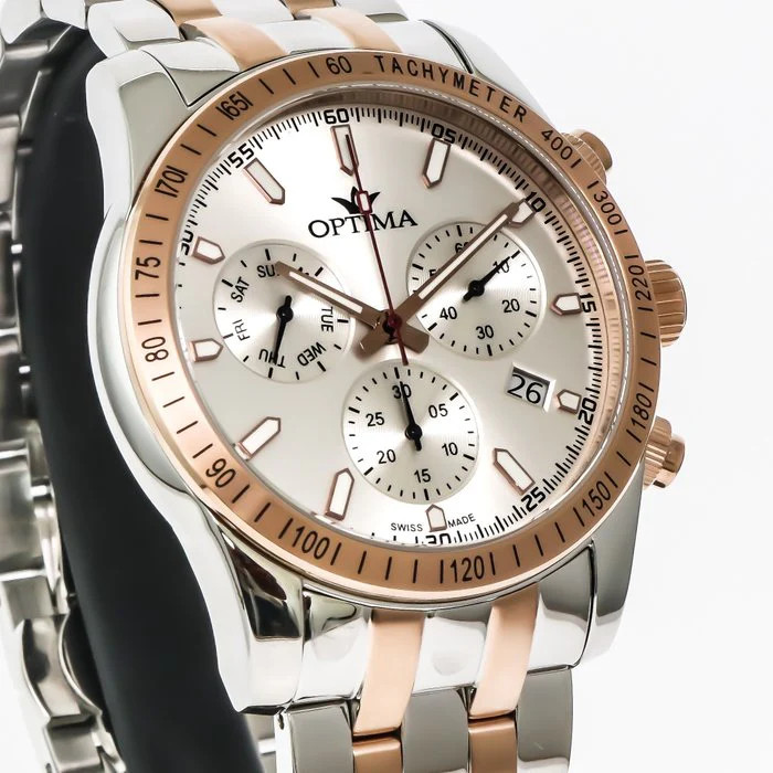 Optima – Swiss Chronograph Quartz 44 mm OSC432 50 m (5 ATM / 139 ft)