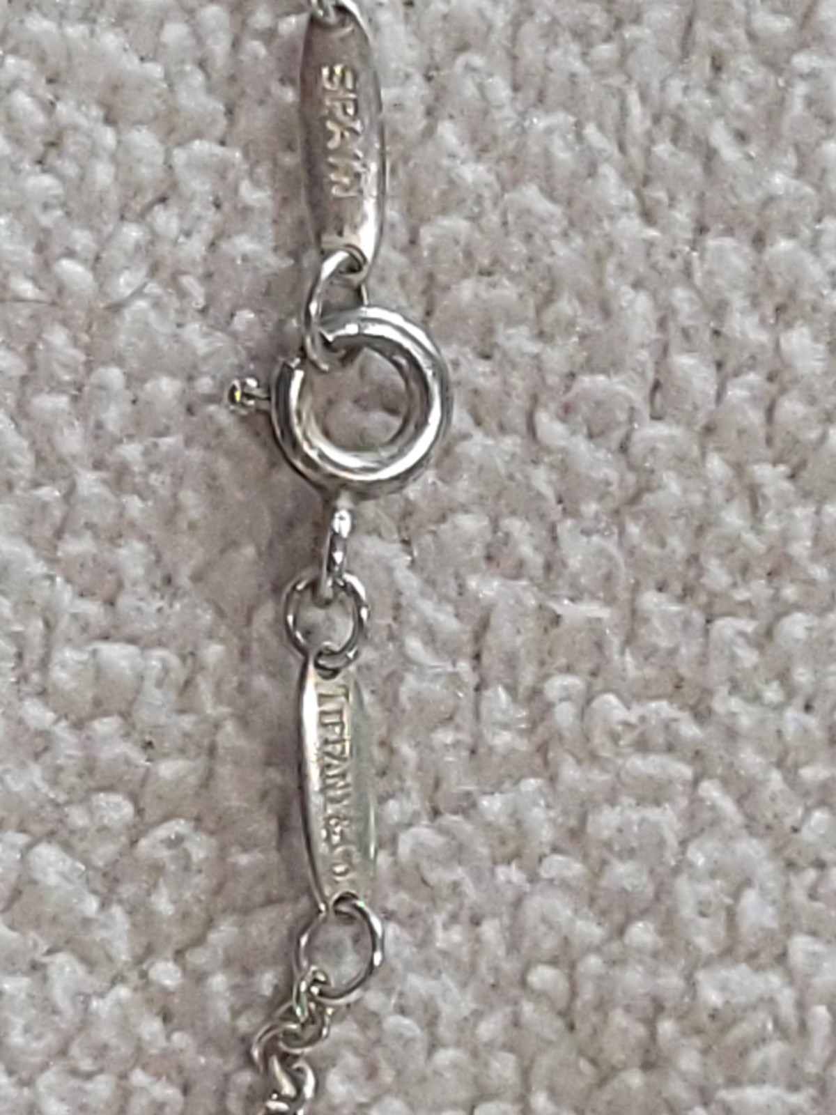 Tiffany & Co. Elsa Peretti SILVER Open 3 Heart NECKLACE 15.5″