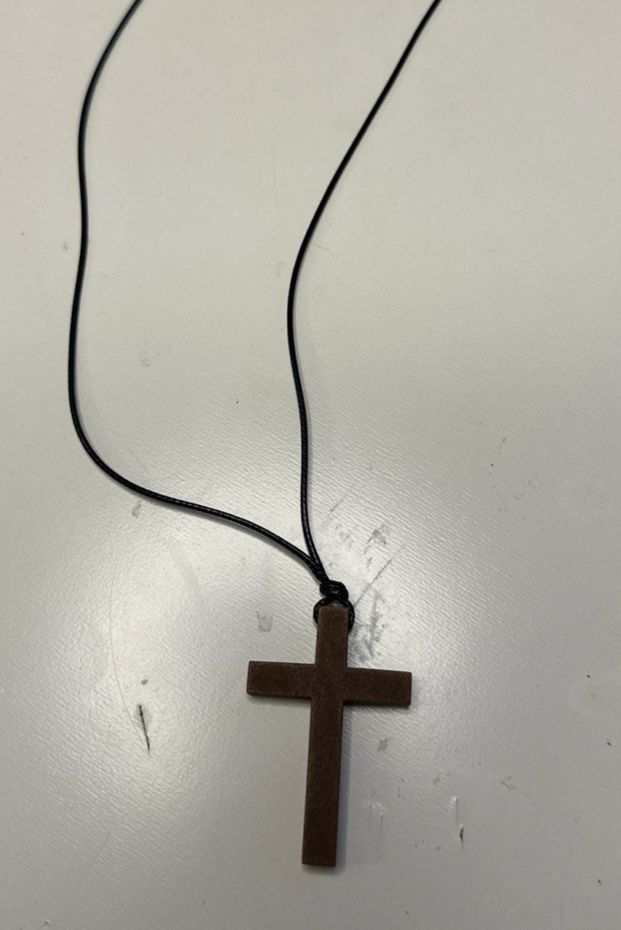 Natural Walnut Wood Cross Pendant Necklace for Men Women Gift Necklace Wooden…