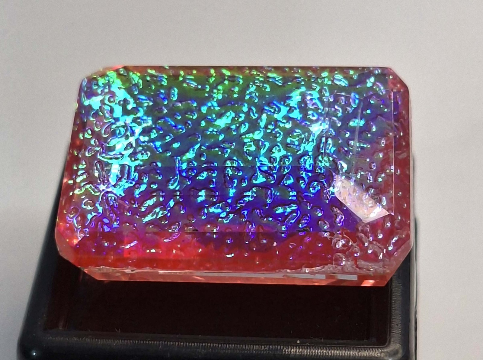 Doublet Monarch Fire Opal 52-54 Carat Emerald Cut Natural Loose Gemstone SP254