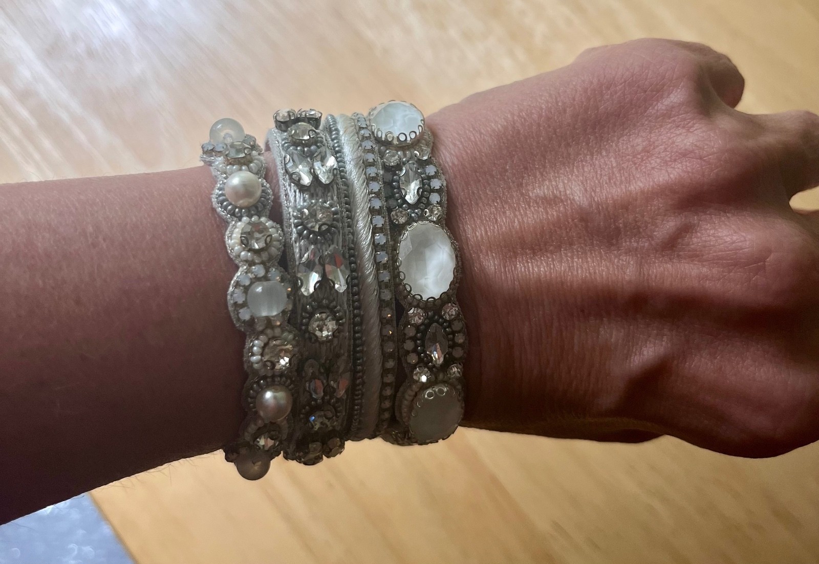 Deepa Gurnani Brixie Stone Beaded Cotton Bracelet with Magnetic Styling