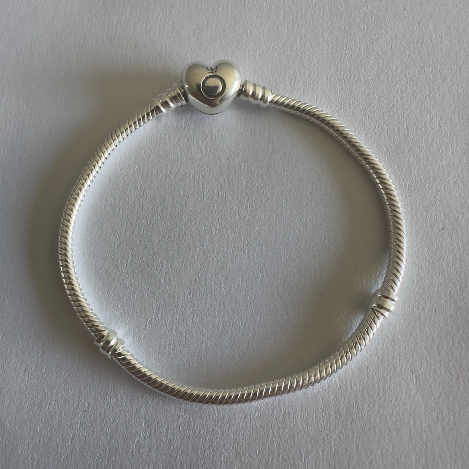 NEW Authentic Pandora Silver Bracelet HEART CLASP #590727CZ, Clear CZ