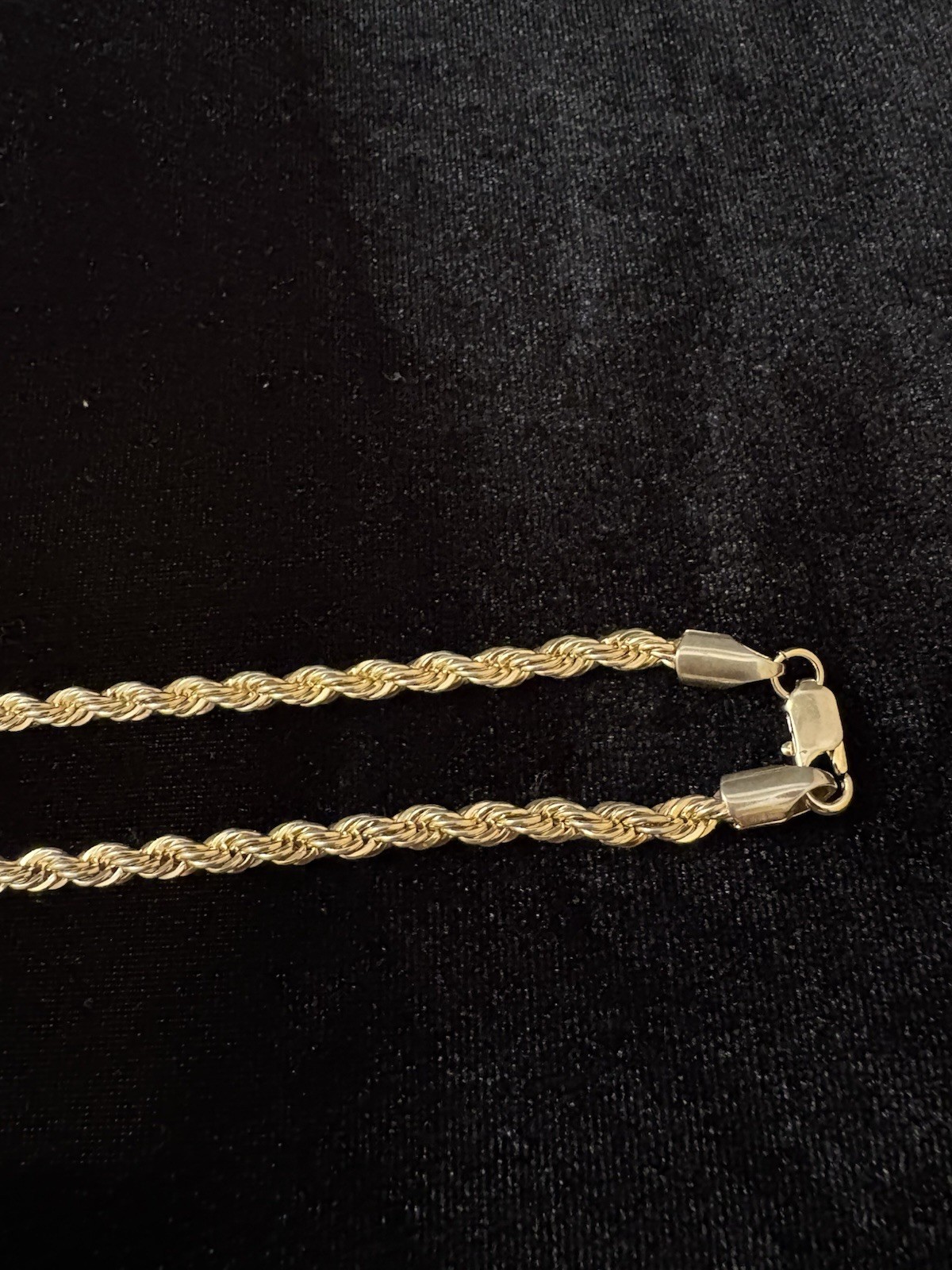 Yellow Gold Plated (See Description) Rope Chain Necklace 20 in Lobster Clasp