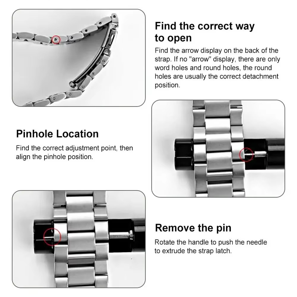 Metal Adjustable Watch Band Strap Bracelet Link Pin Remover Repair Tool Kit US