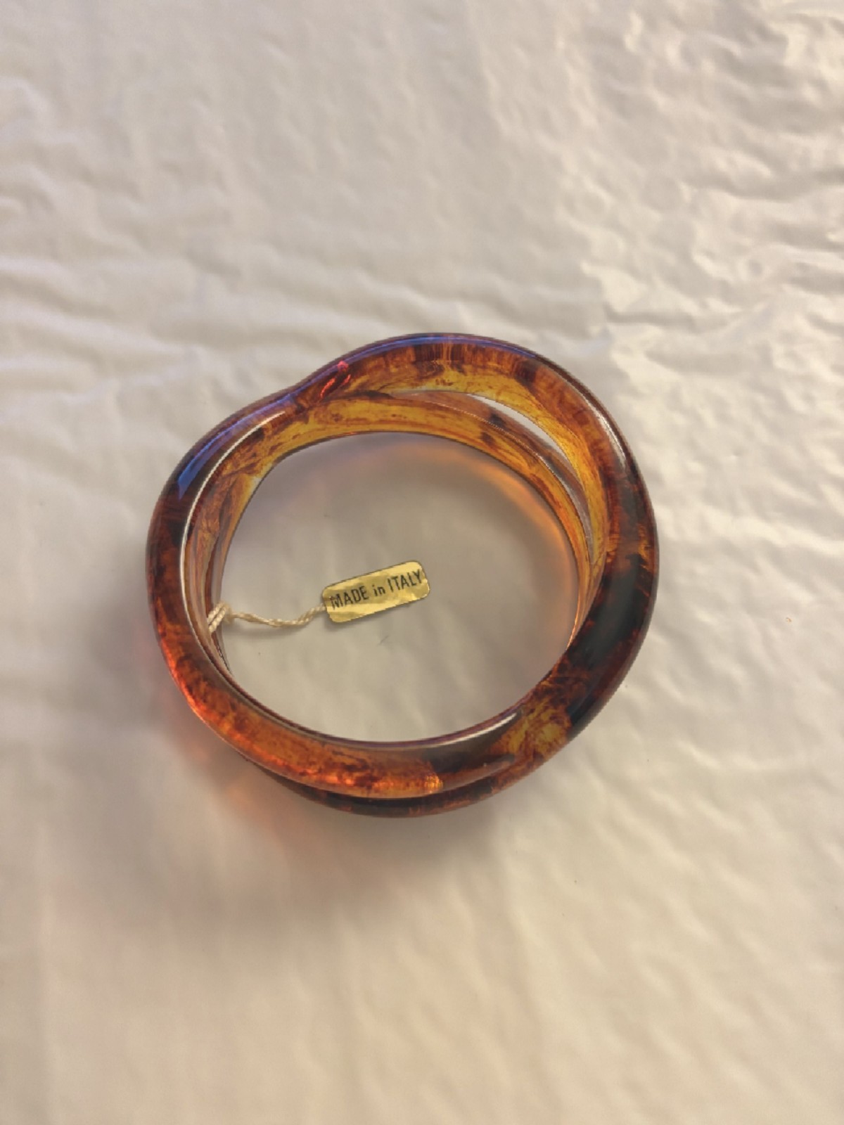 Vintage Chunky Tortoise Shell Bracelet Made in Italy