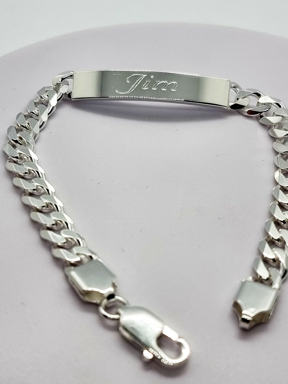 STERLING SILVER CURB ID BRACELETS FREE ENGRAVING IDENTITY LADIES GENTS BABY BOX