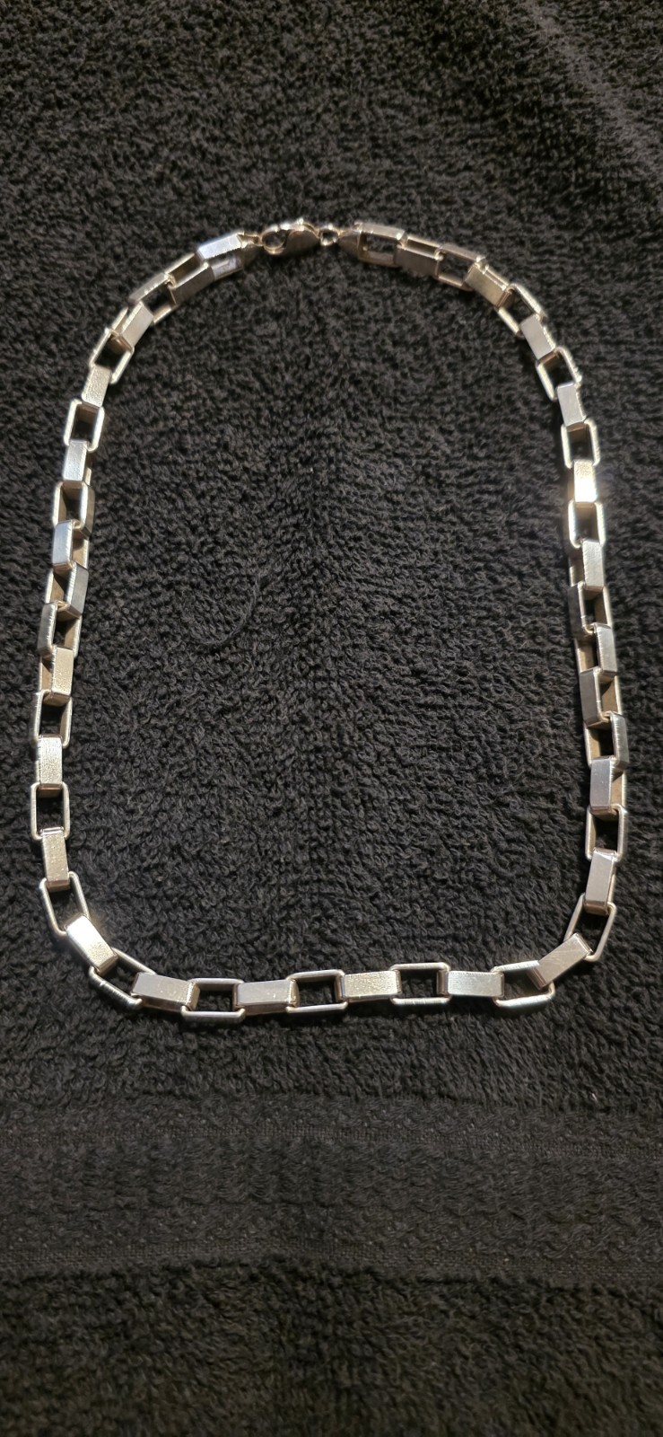 Heavy Men’s 20″ Solid .925 Sterling Silver Box Chain Italy 93.4g Chunky
