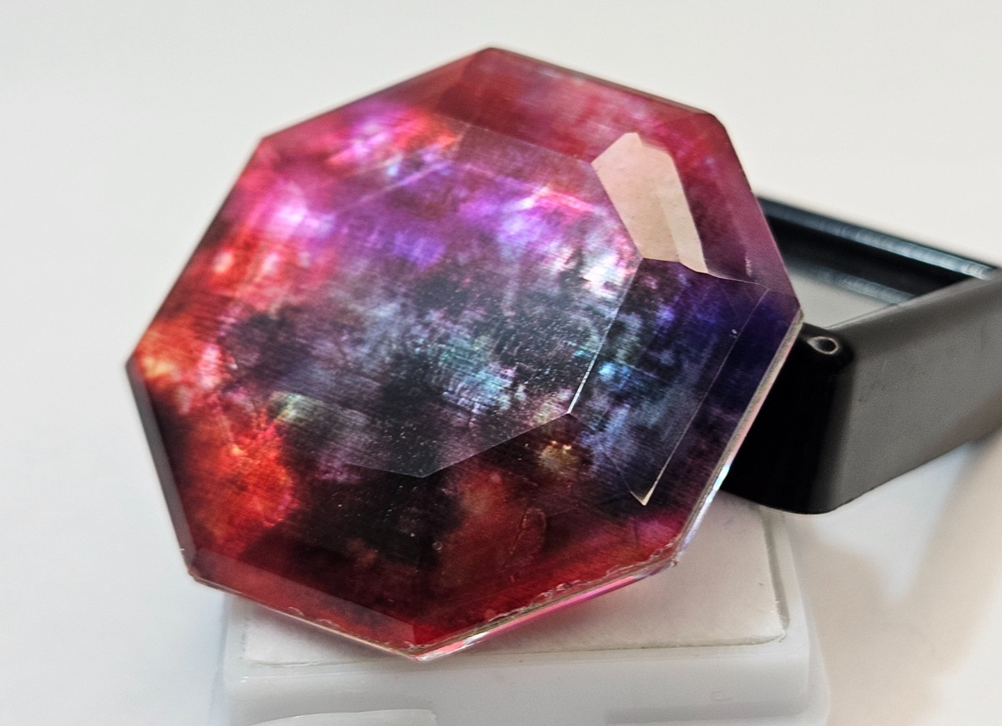 Opal-like Organic Doublet Opal HUGE Ammolite Hexagon Cut 65 Ct Gemstone