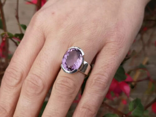 Handmade Amethyst Women Ring 925 Sterling Silver Statement Ring All Size SR326