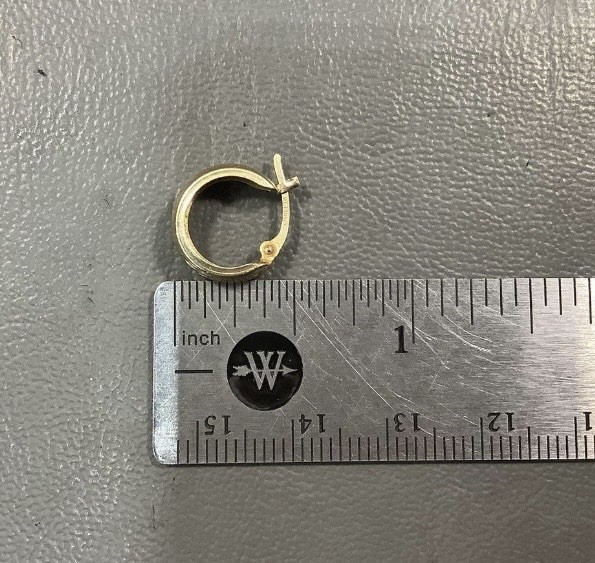 14k Solid Gold Metal Round Hoop Earrings Leverback Closure No Stone