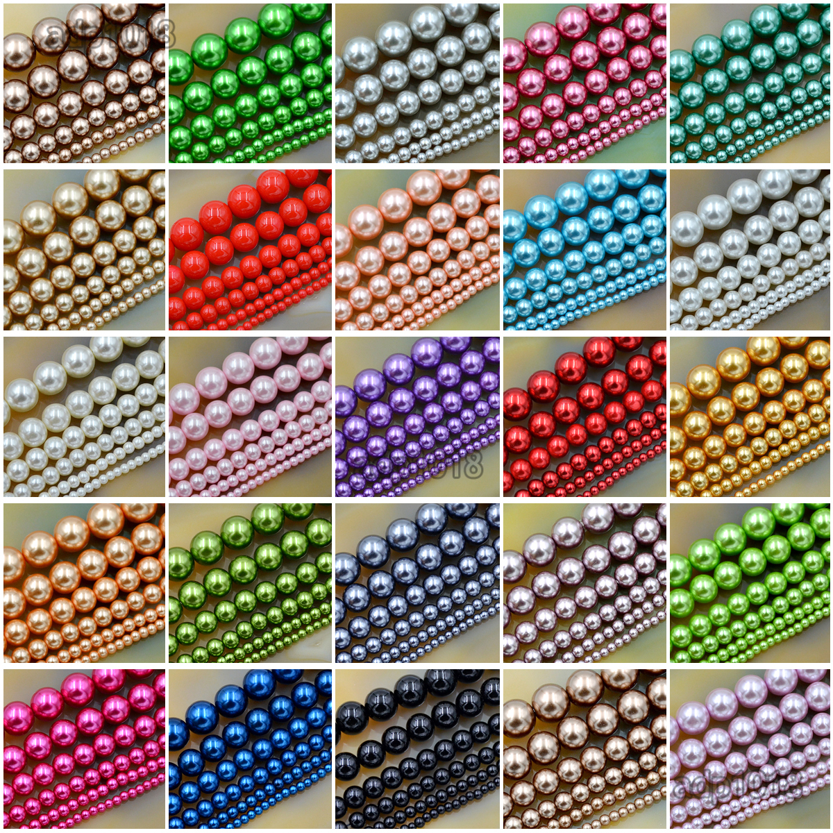 Wholesale Top Quality Czech Glass Pearl Round Beads 16” 3mm 4mm 6mm 8mm 10mm