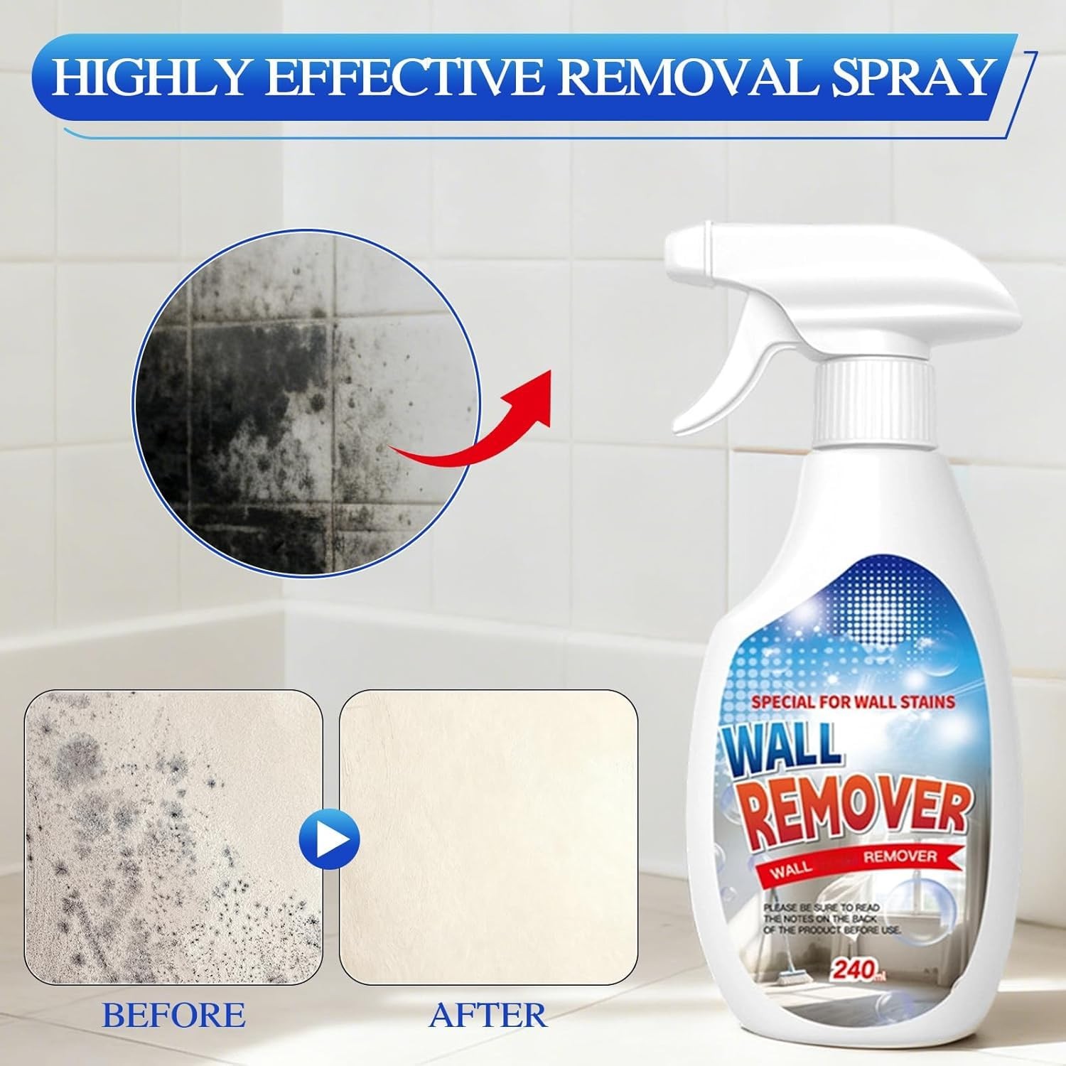 aeaarvged Highly Effective Removal Spray, Wall Cleaner 8.12 Fl Oz (Pack of 1)