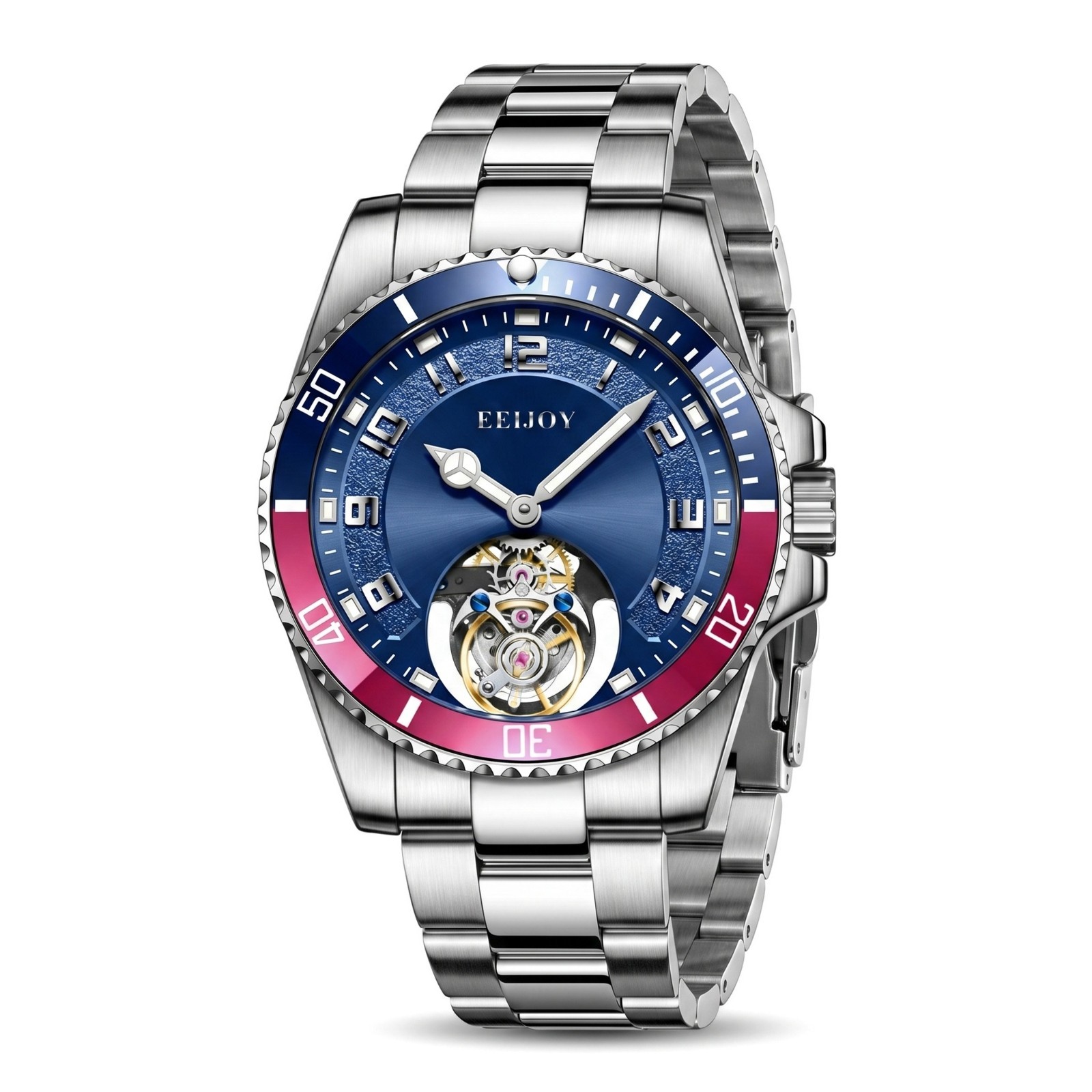 Men’s Genuine Flying Tourbillon Watch, Manual Winding Only, 42mm 316L Steel