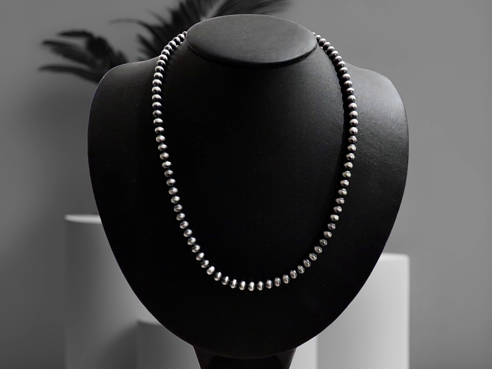 Sterling Silver Navajo Pearl Style Necklace Hand Strung 5mm 16”