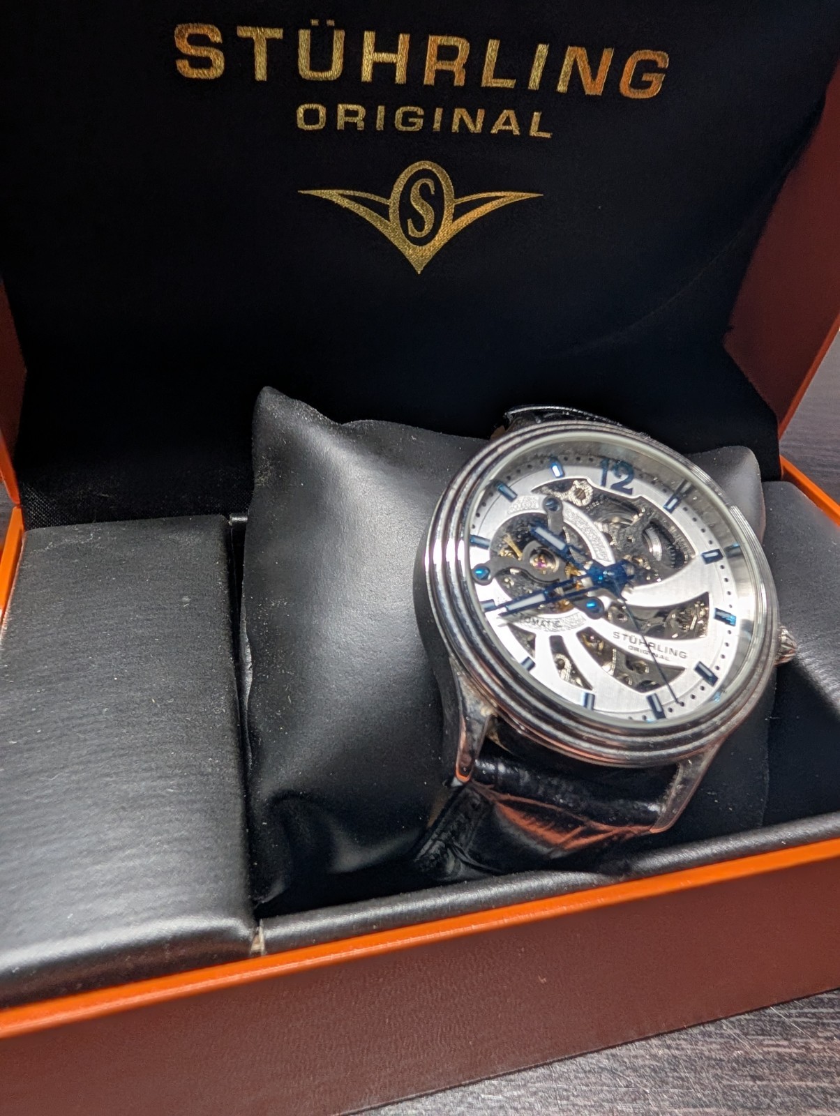 Stuhrling Original Men’s Automatic Skeleton Watch 20 Jewels CAL.ST-90050