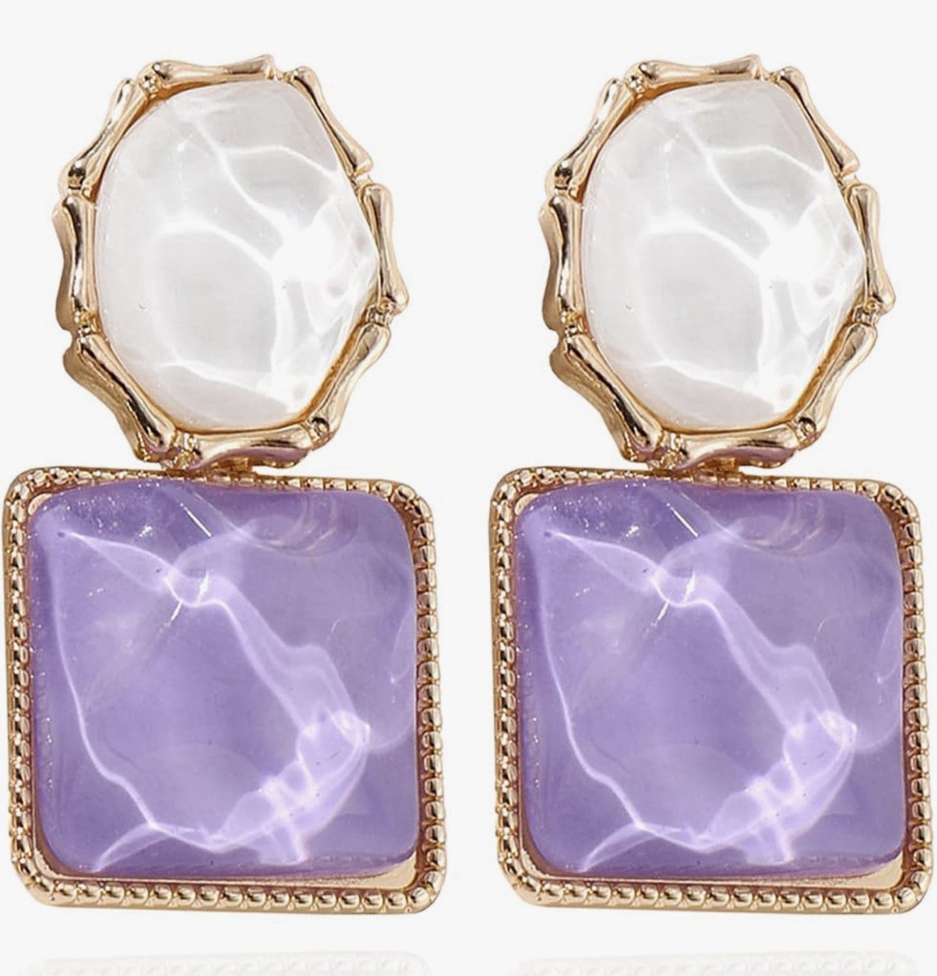 Asymmetric Rhombus Irregular Geometric Earrings for Women Elegant Dangle Unique
