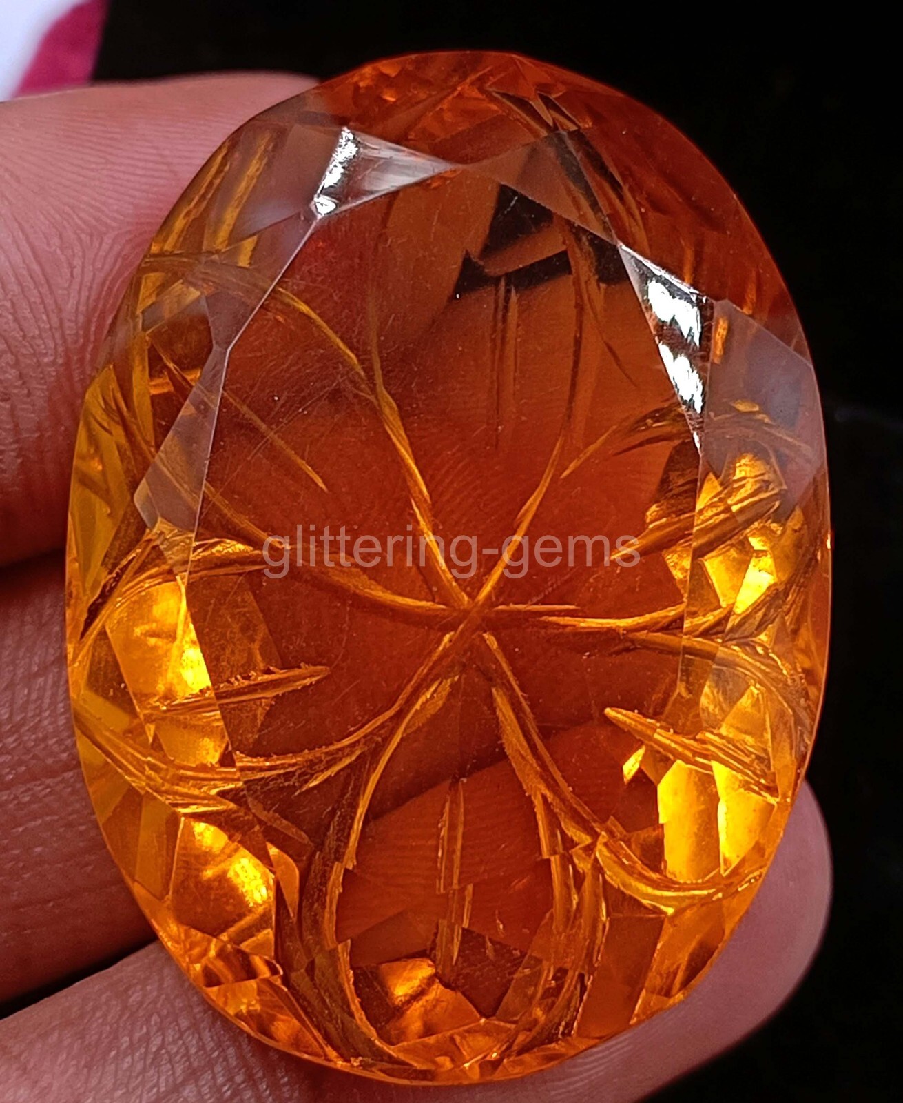 Natural Citrine 99 Ct Orange Oval Cut IGL Certified Transparent Loose Gems 5SDK