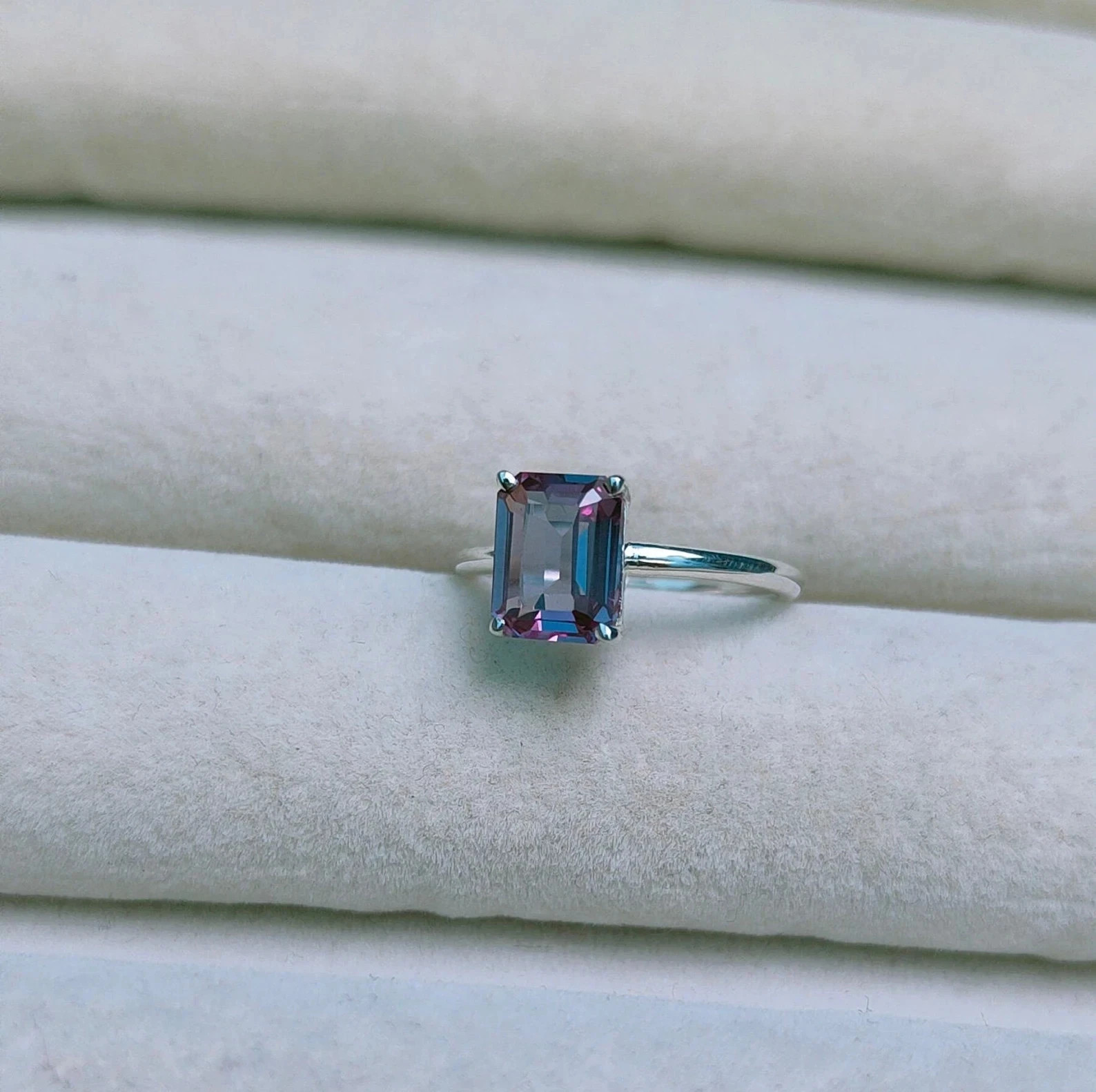 Certified 7 Ct Natural Alexandrite Emerald Gemstone Ring – Crafted 925 Silver