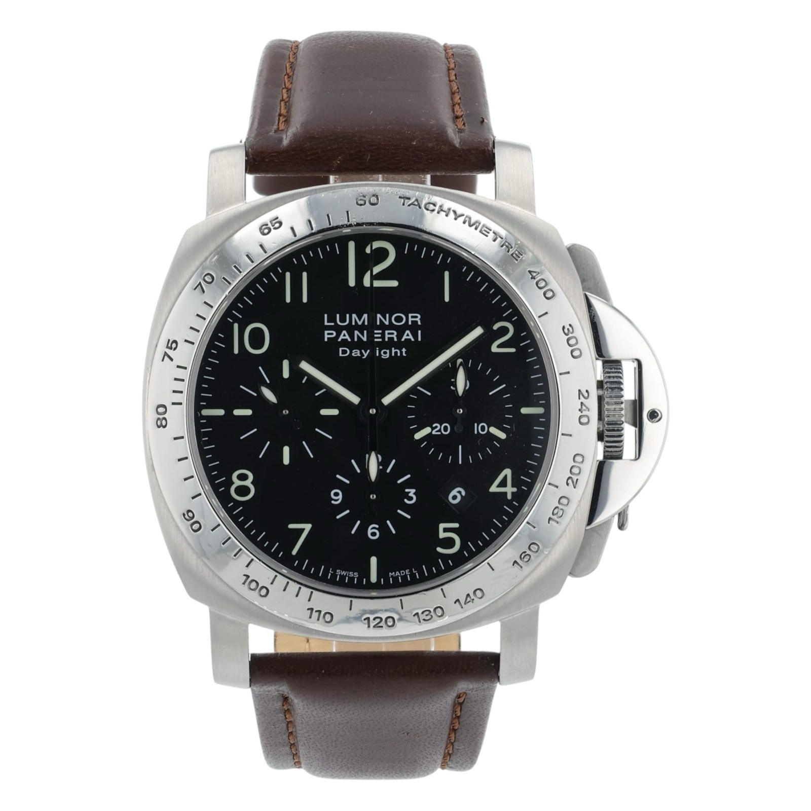 Panerai Luminor Chrono Daylight Black Dial Steel 44mm Automatic Men’s PAM00196