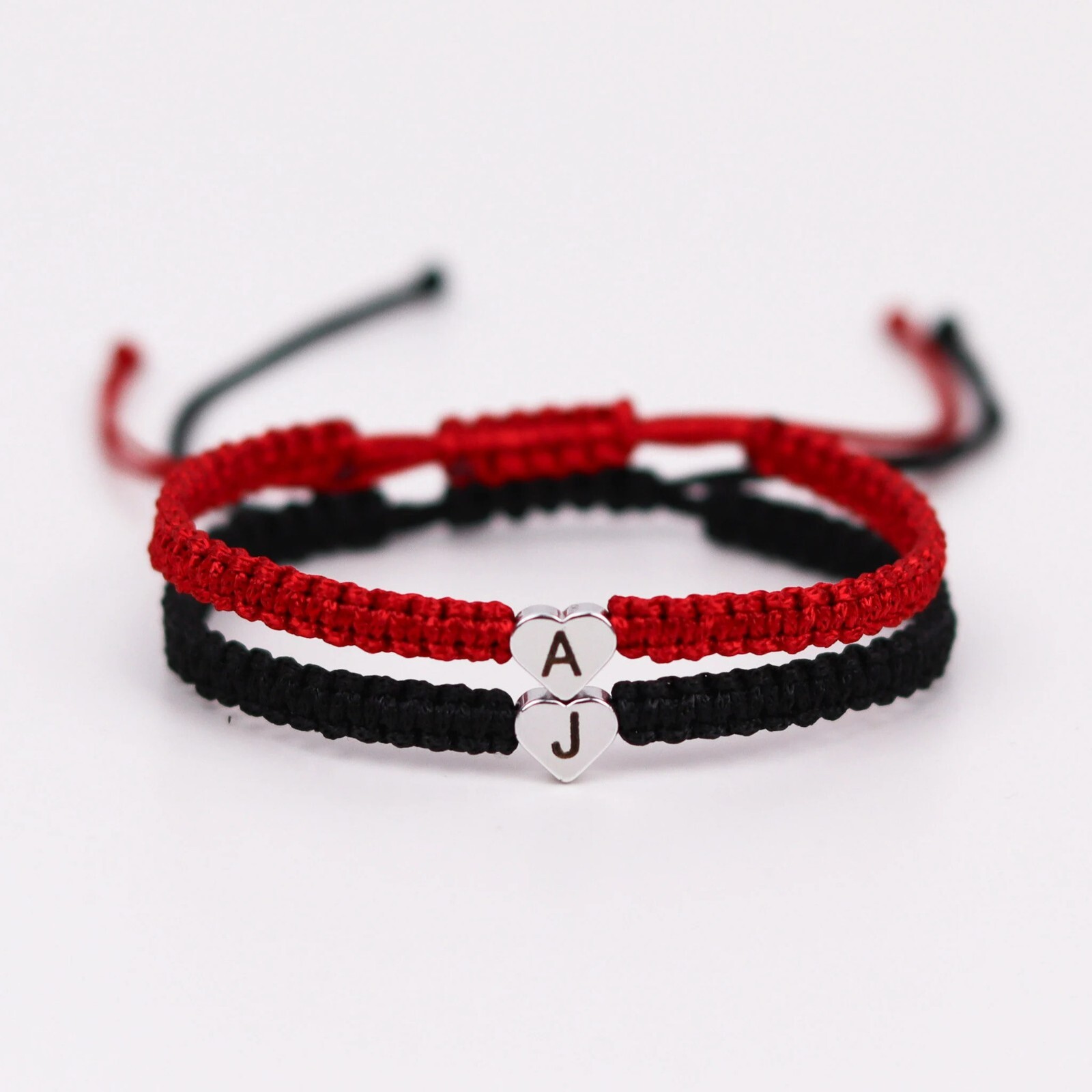 2pcs/set Engraved Initial Bracelets for Couples Friendships Matching Bracelets