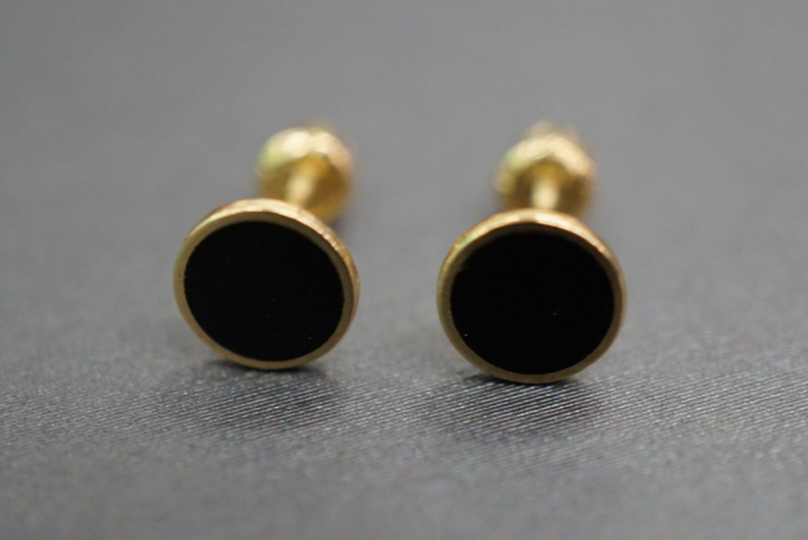 14K Solid Yellow Gold Screw Back Earrings