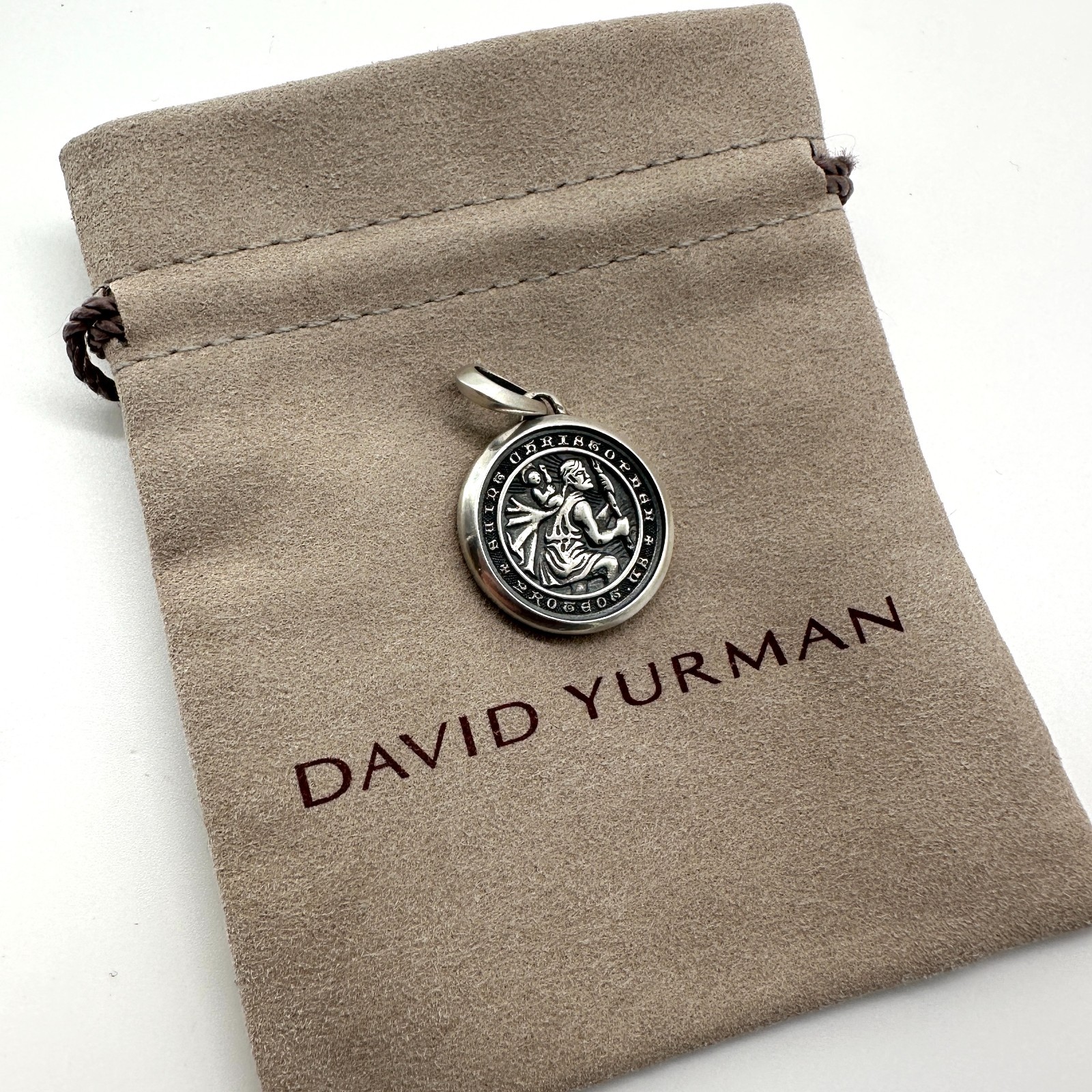 David Yurman 925 Sterling Silver Saint Christopher Amulet Pendant
