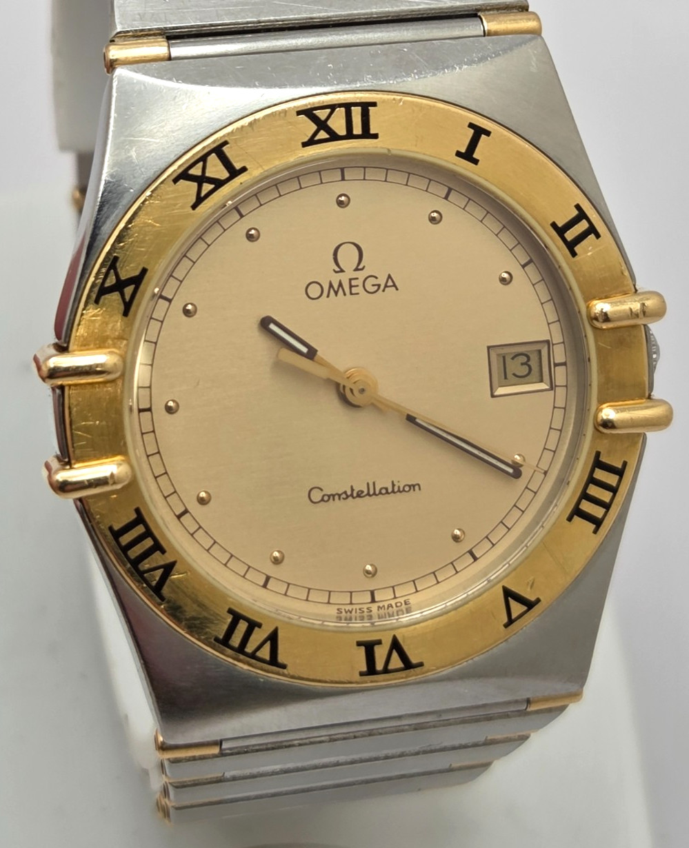 Omega Constellation 18k & Stainless Steel Ref 396.1080 Wristwatch 34mm case work