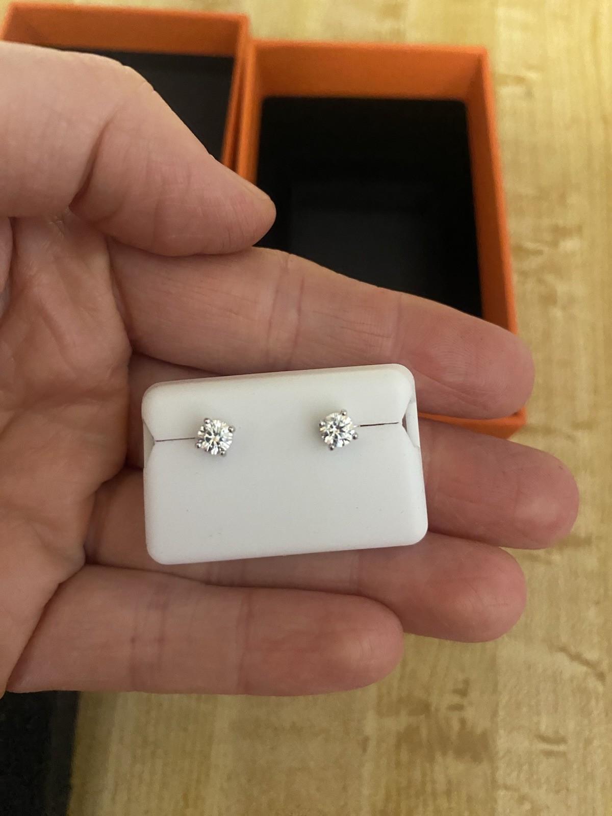 925 Silver Moissanite .50CTW small Stud Earrings With Gift Box