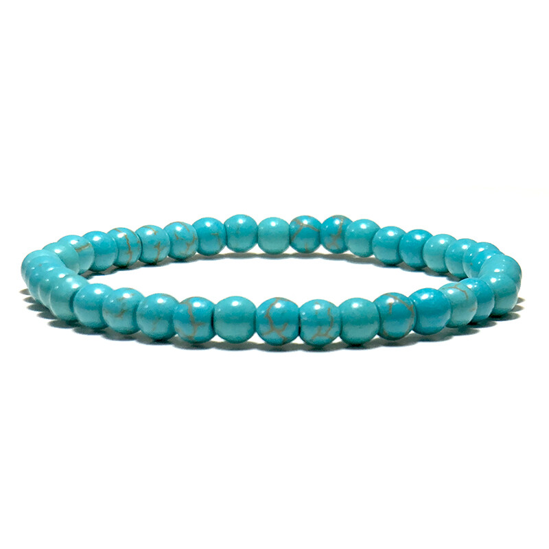 Minimalist 6mm Bead Natural Stone Bracelet Charm Yoga Meditation Buddha Braclet