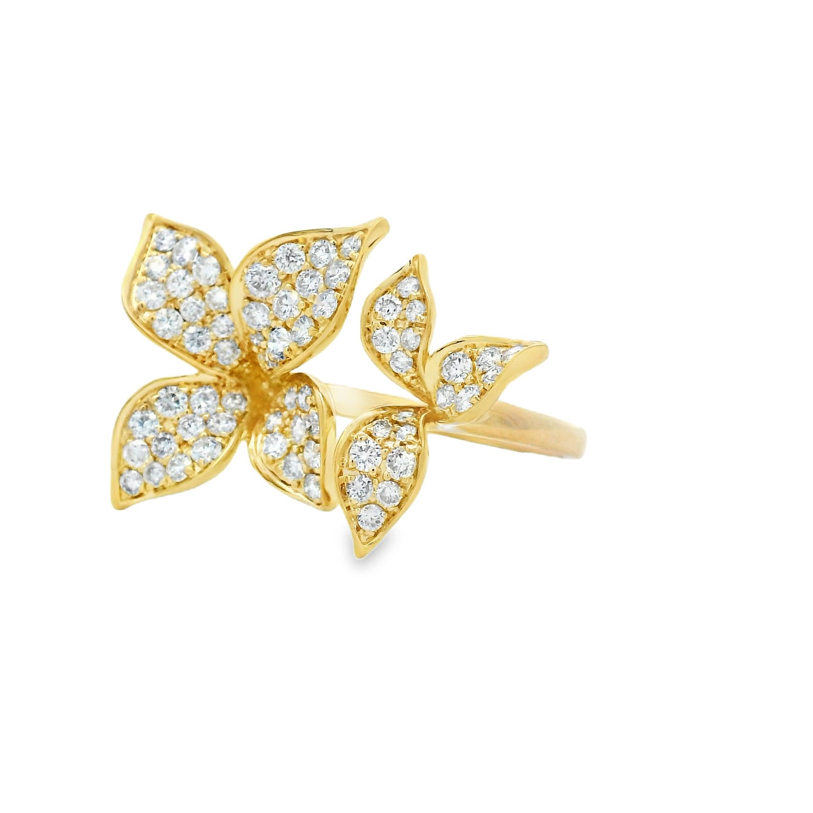 1.35ct Natural 68-Diamond Ring, 14k Multi-Tone Gold, Size 7