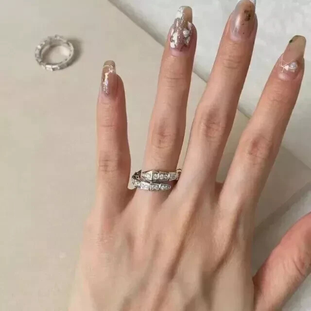 2Ctw Round Cut Simulated Diamond Snake Wedding Band Ring 14k White Gold Plated