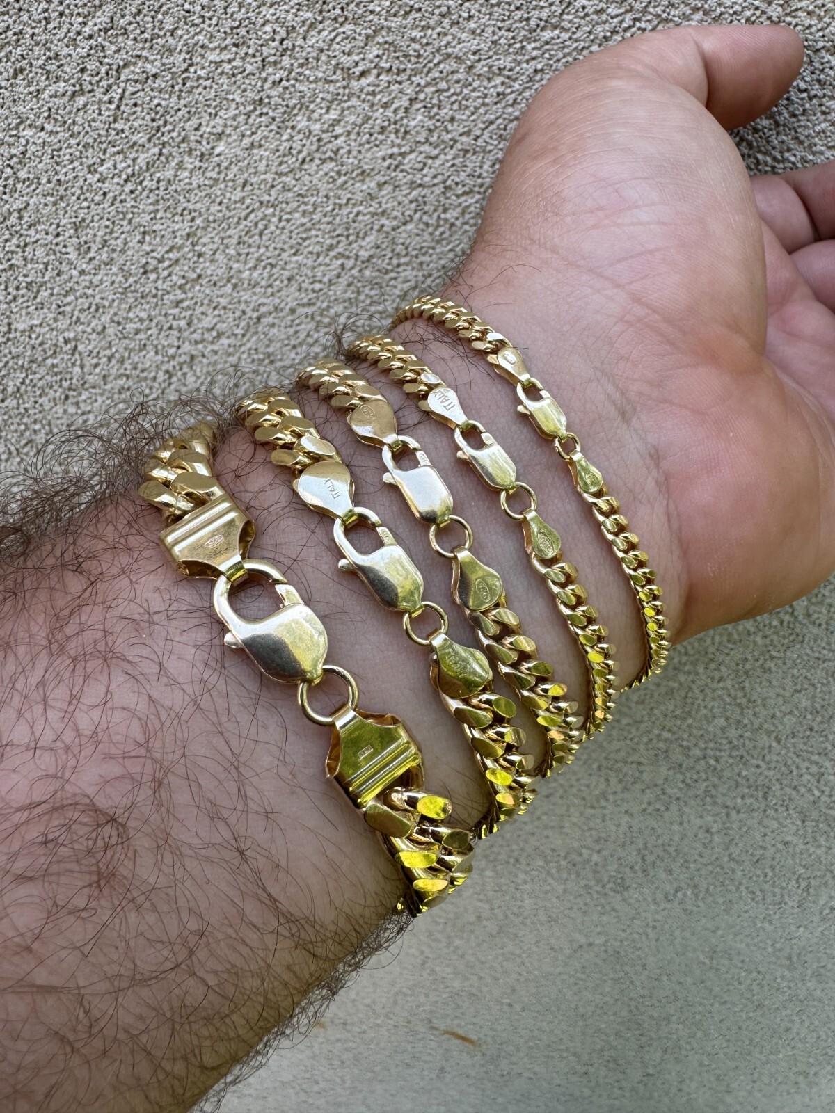 Mens Real Solid 14k Gold Vermeil 925 Silver Miami Cuban Bracelet 4-10mm 6.5-9″