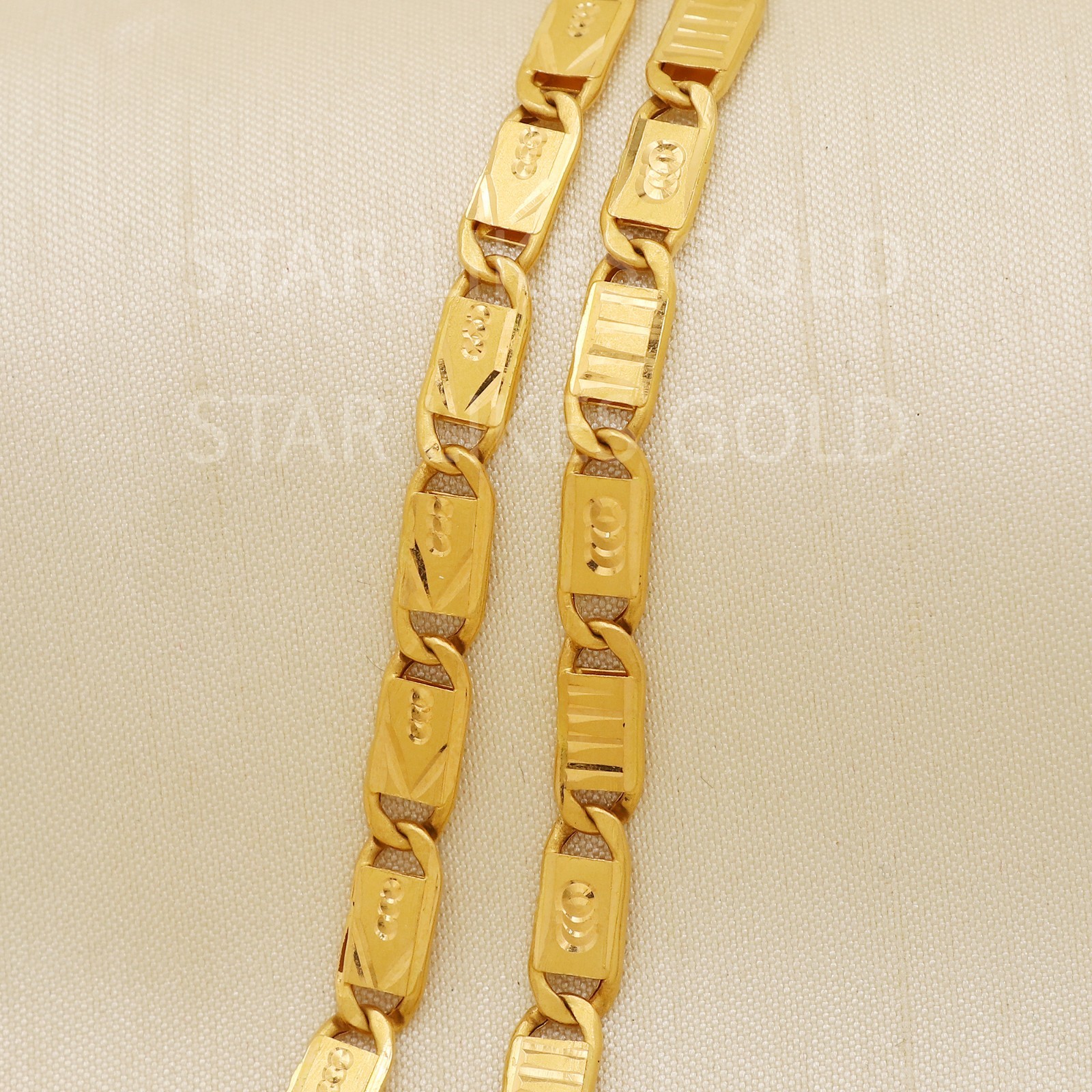 22K Yellow Gold Diamond Cut Machine Chain 20.25″ 12.07g 4.5mm Textured Link 916