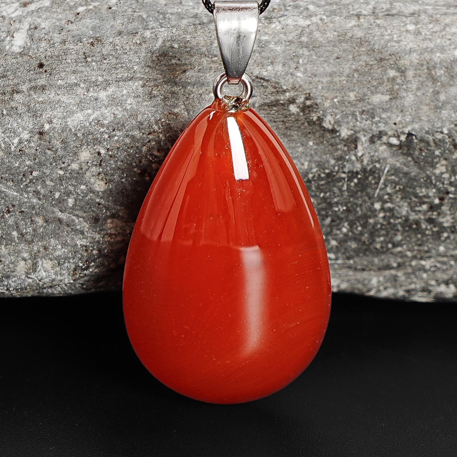 Natural Red Teardrop Carnelian Top Drilled Healing Gemstone Pendant
