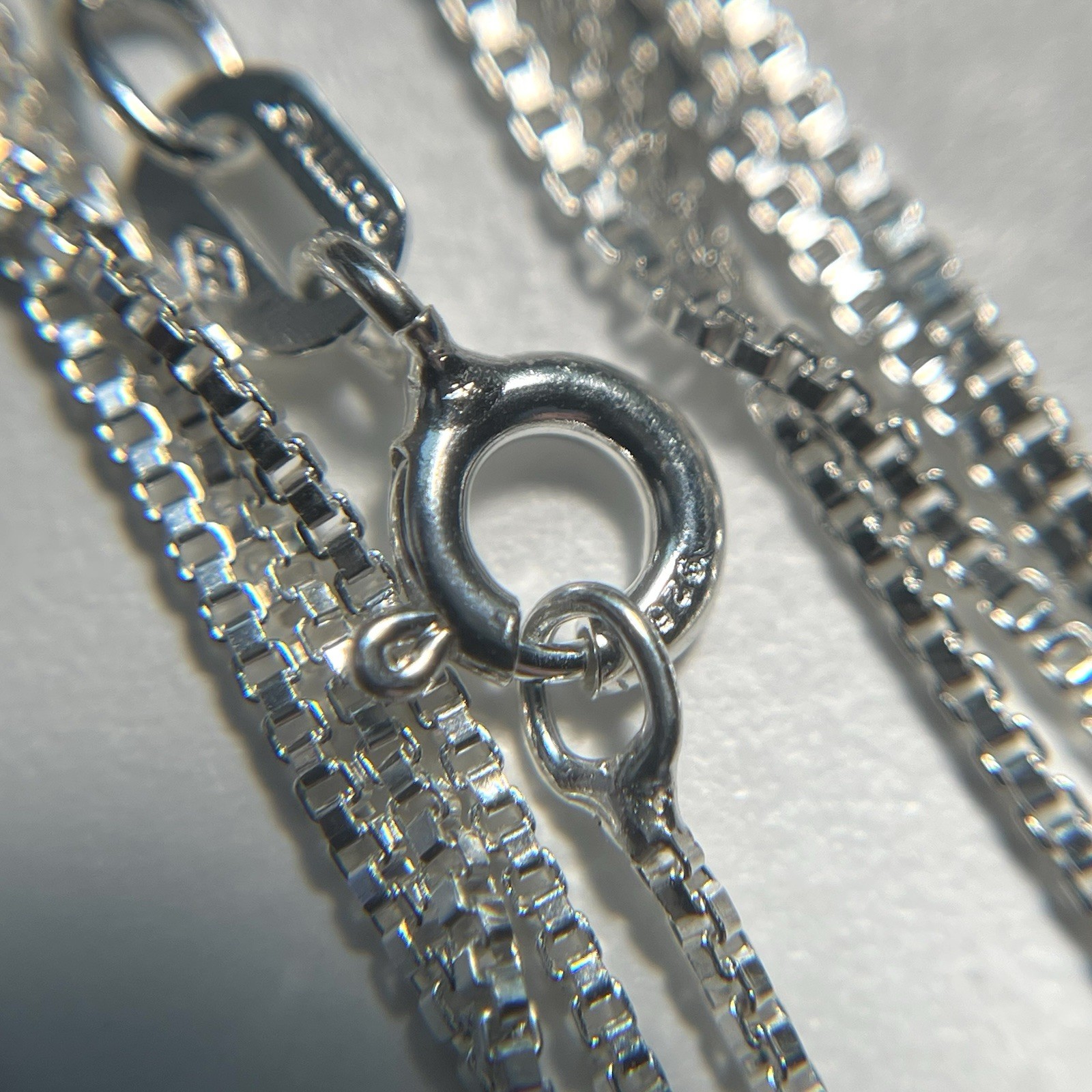 Sterling Silver .925 Box Chain 24” Length 1MM Width Necklace Dainty Stacker NEW