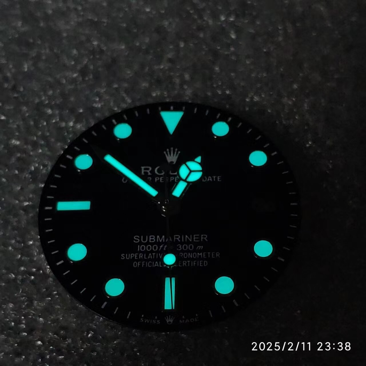 Luminous literal 28.5mm dial suitable for Rolex Submariner NH35 movement