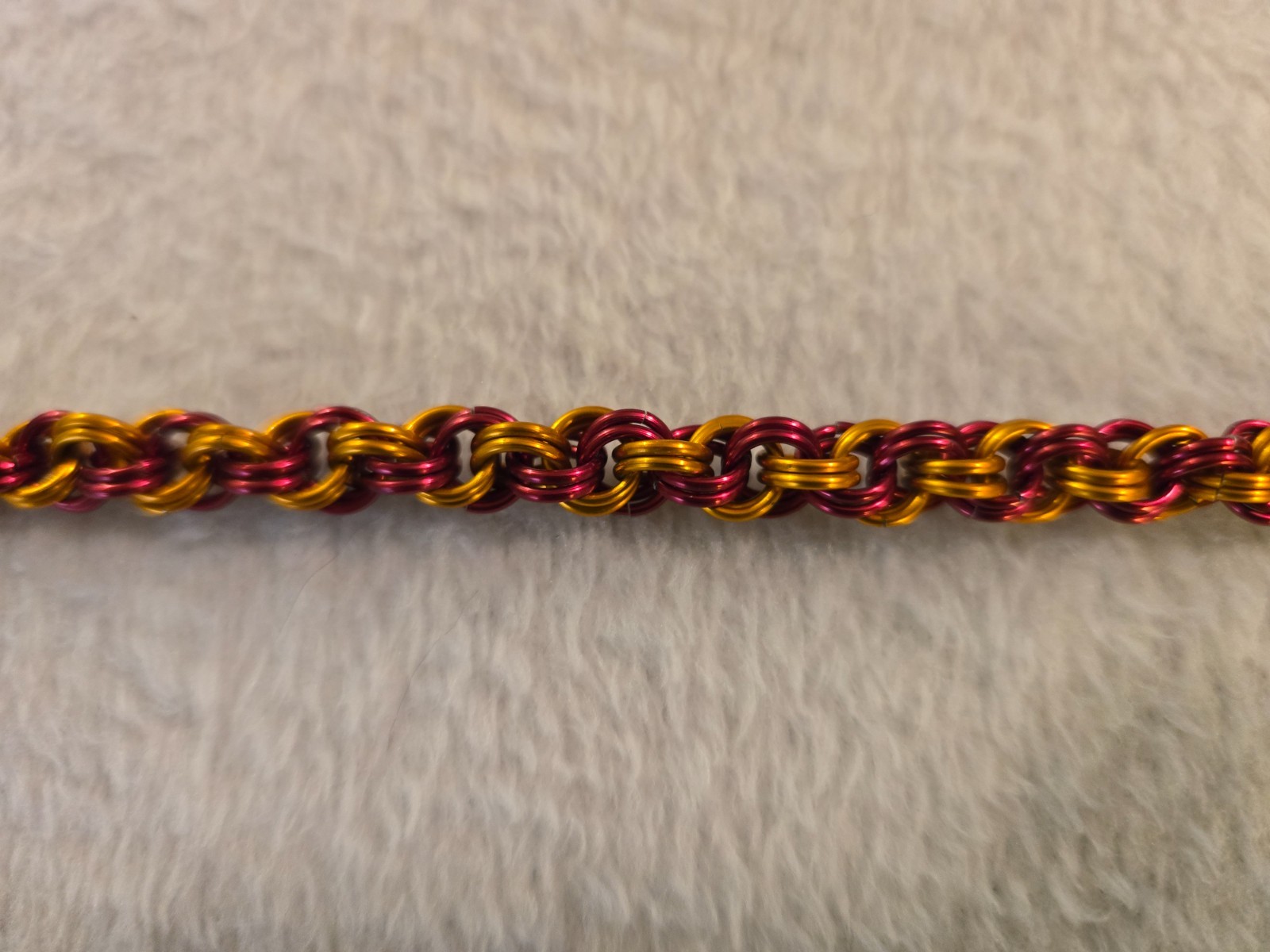 8″ anodized aluminum rope Chainmaille Bracelet with Magnetic Clasp