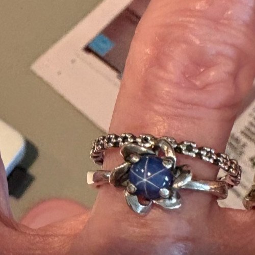 Set of six women’s stackable silver band rings, sizes 6-6.5, incl Linde and JTV