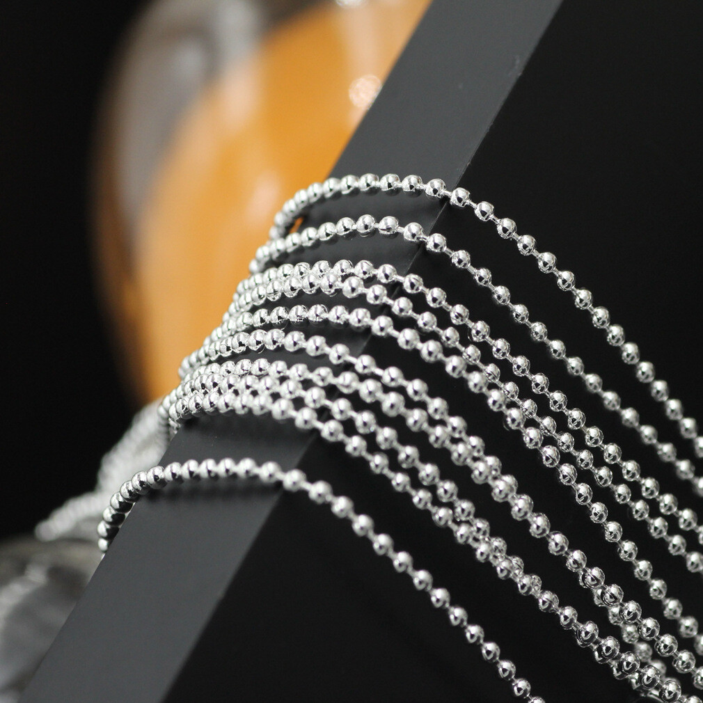 5pcs 24inch 1mm Width 925 Silver Bead Chain Necklace Fashion Jewelry Gift
