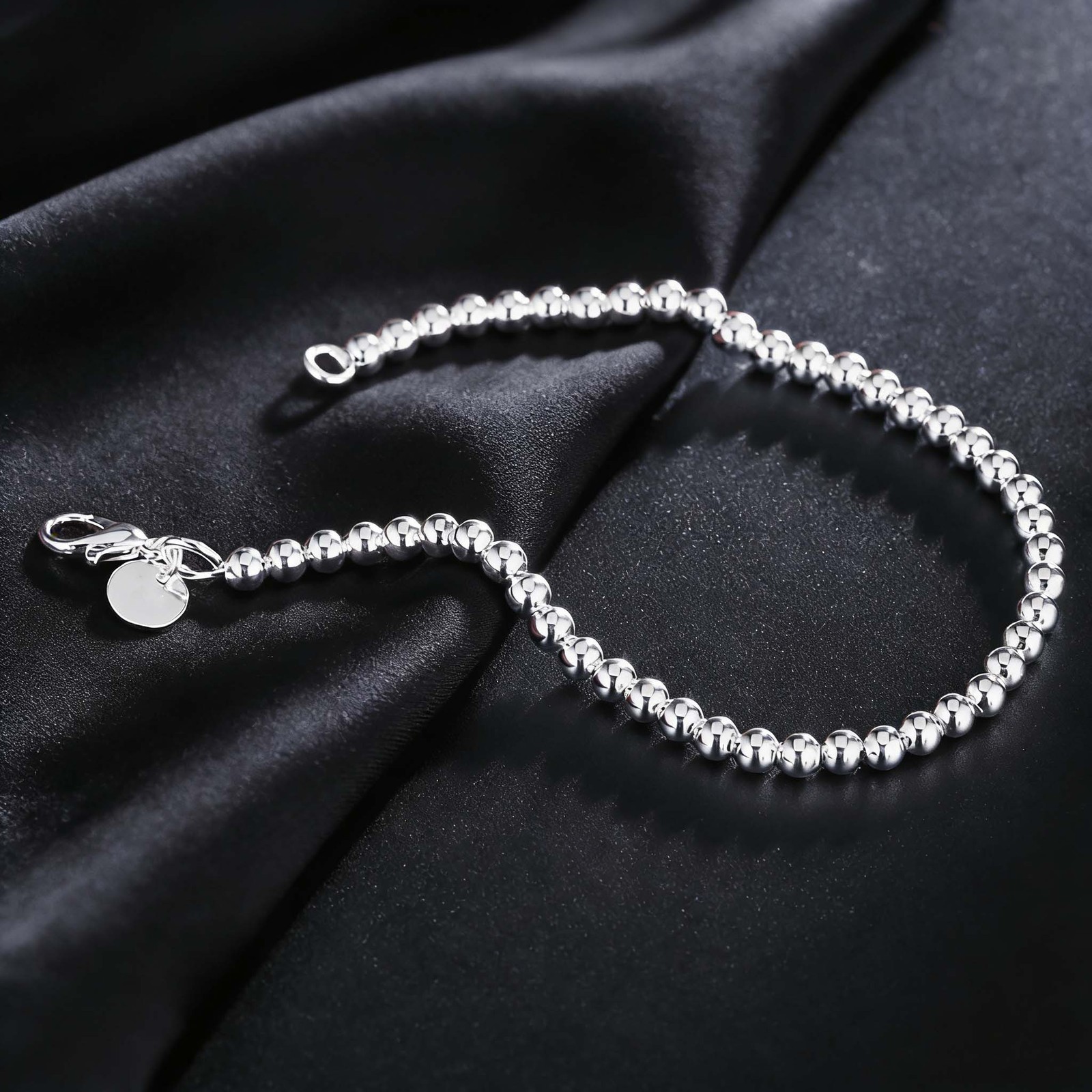 2-Pack Dainty Silver Beaded Bracelets Chic Jewelry for Parties & Everyday Wear