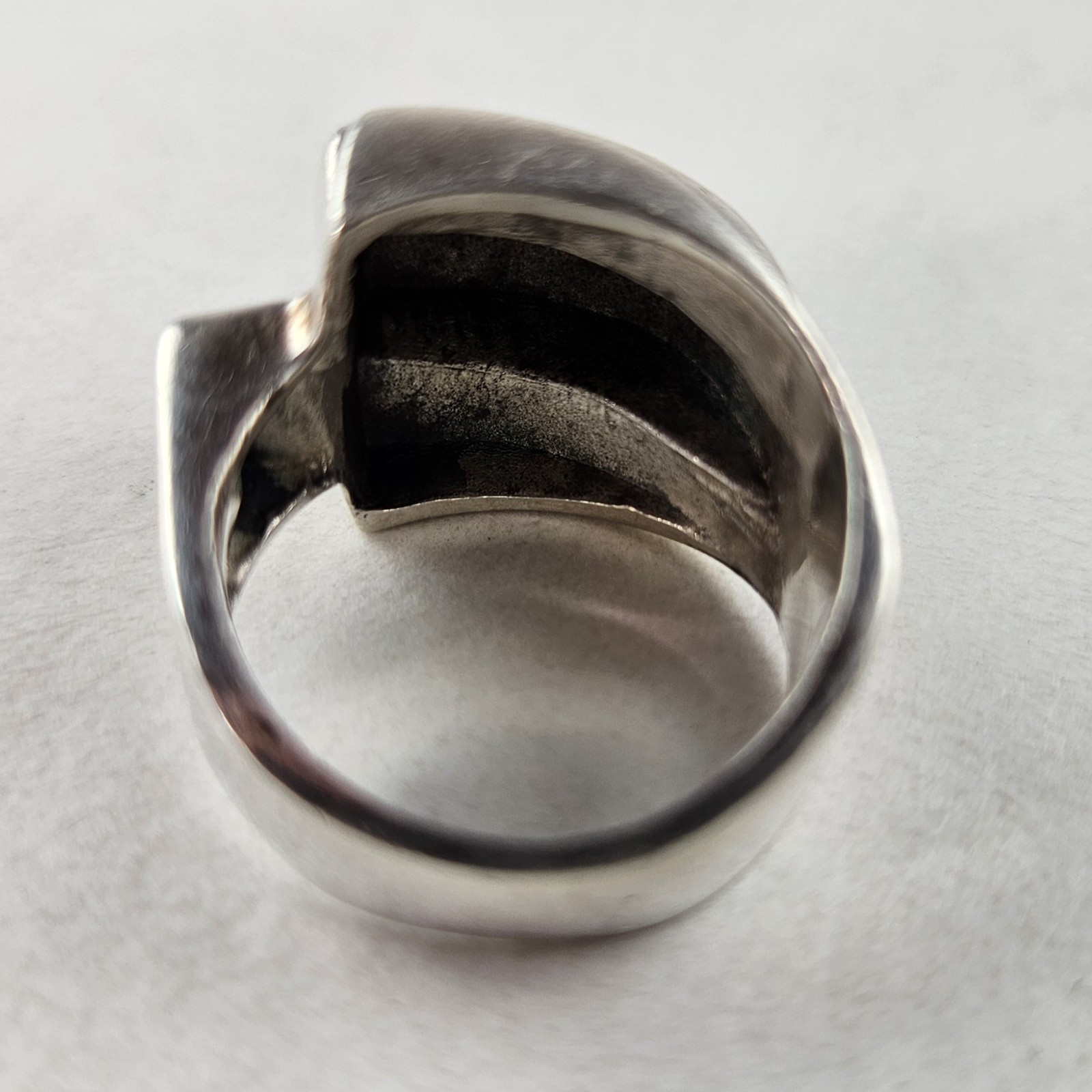 Sterling Silver Ring Modernist Style 12.0g Size 7.25 [9062]